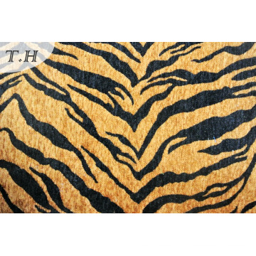 Tela de chenilla de microfibra estampada de tigre (fth31892)